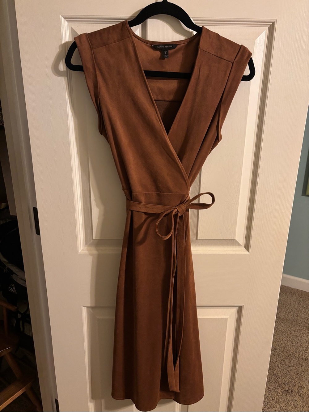 Banana Republic Rust Brown Faux-Suede Wrap Dress